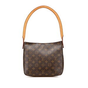 Louis Vuitton Monogram Looping Shoulder Bag Handbag Brown Leather